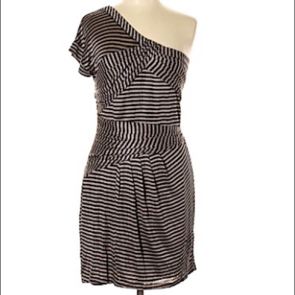 Cynthia Steffe Cocktail Dress Metallic Stripe L